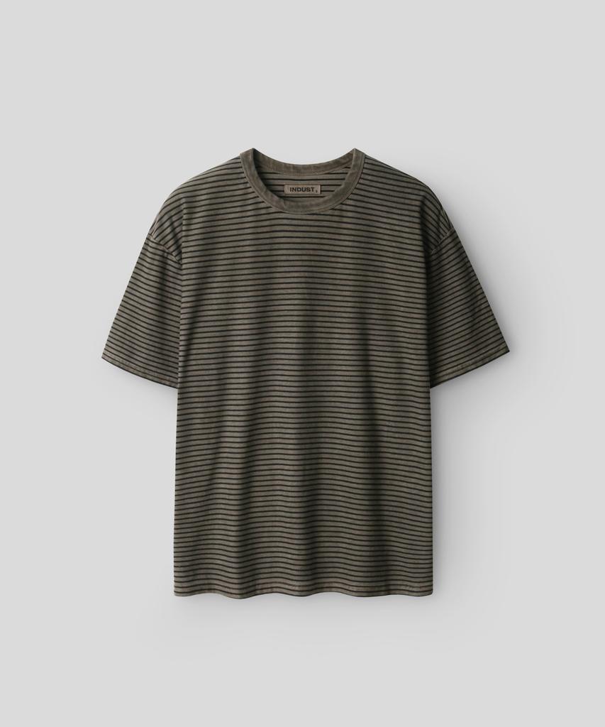 INDUST Pigment Washed Striped Short Sleeve T-Shirt_3 Colors