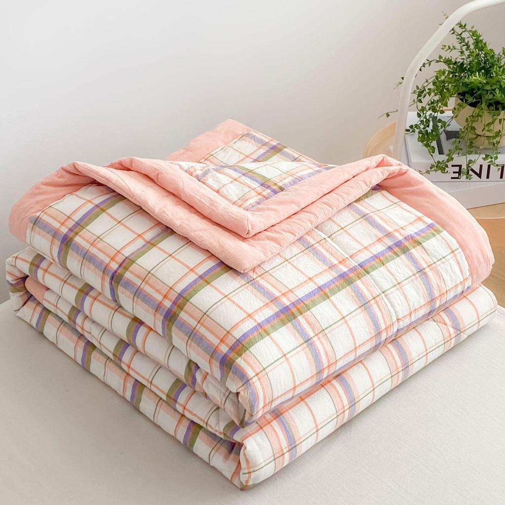 100% Cotton Summer Air Conditioning Quilt - Lightweight Quilt for Students and Children