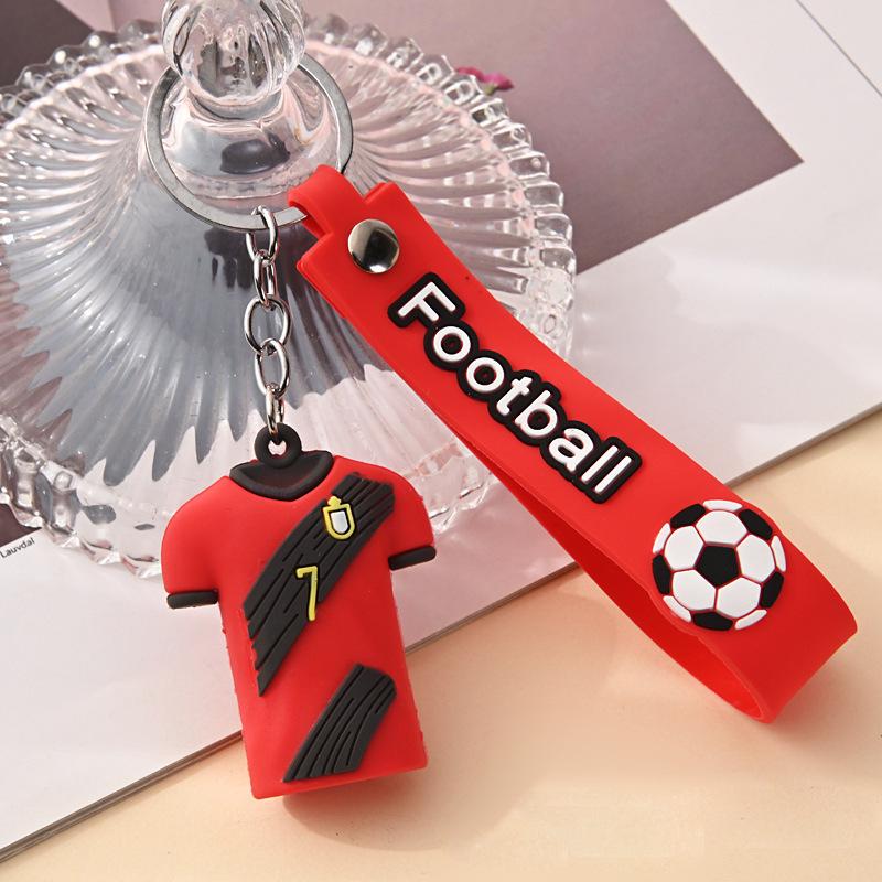 Cartoon Football Jersey Keychain: Cute Ronaldo, Messi, Mbappé, Neymar Car Bag Pendant, Non-Fading