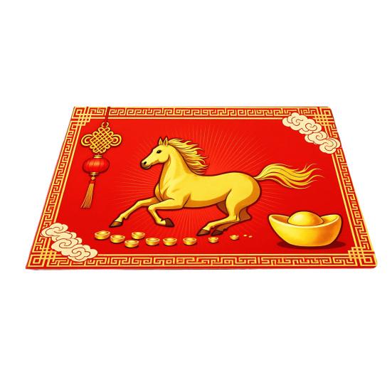 New Year Horse Doormat 2026 Year of The Horse Floor Mat Red Chinese Style Absorbent Anti-Slip Rug for Home Entrance Kitchen Spring Festival Decor