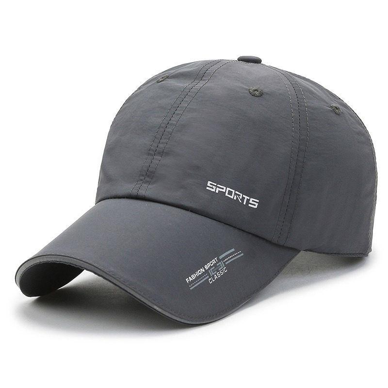 

Quick Trendy Hat Drying Men Reflective Letters Breathable Spring Sun Protect темно-серого