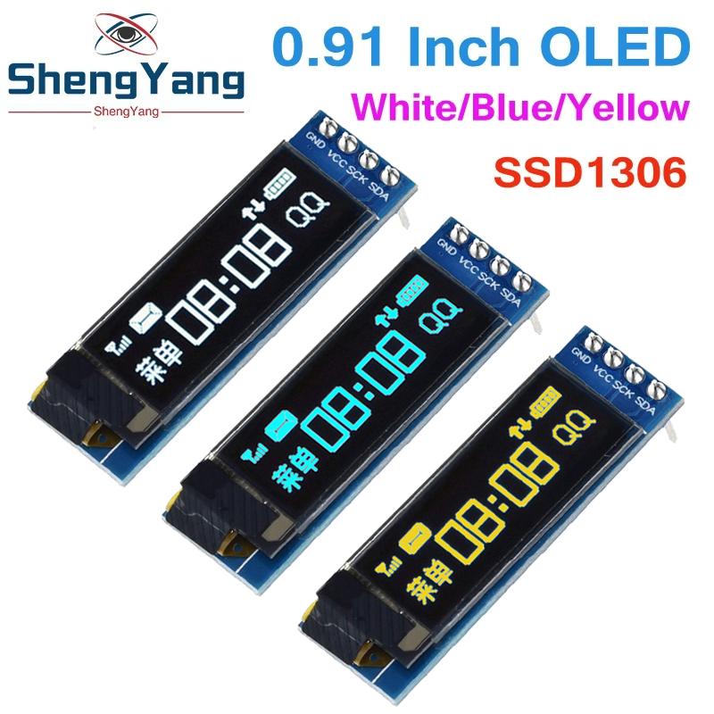 TZT 0.91 inch OLED module 0.91" white blue OLED 128X32 OLED LCD LED Display Module 0.91" IIC Communicate
