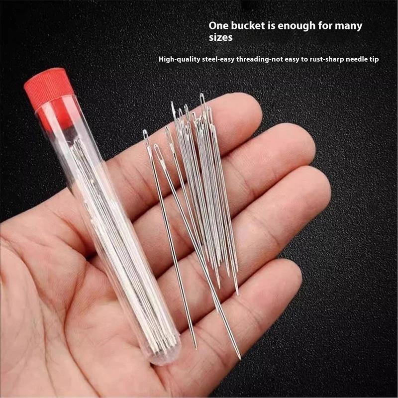 Sewing Kit 34 Pcs with Large Eye Steel Needles Colored Threads Ideal for Beginner Seamstress Home Daily Mending