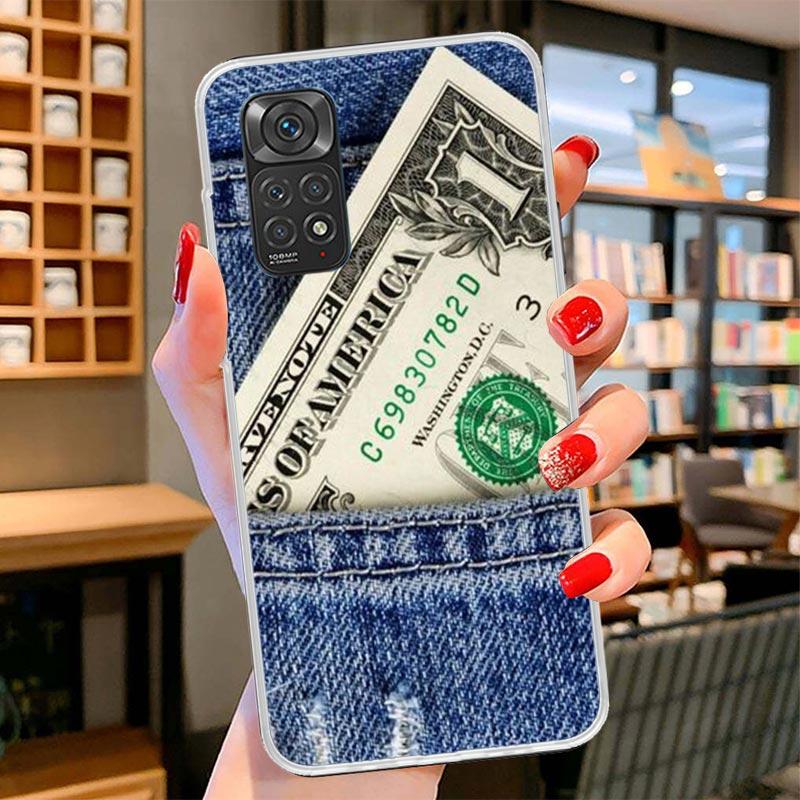 Banknote Dollar Cash Money Cover Phone Case For Xiaomi Redmi Note 15 14 13 12 11 10 Pro Plus 14S 12S 11S 11T 11E 10S Soft Fundas