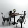 VidaXL Table de bistro MDF et acier Carré 80 x 80 x 75 cm Frêne foncé