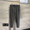 Autumn and winter new men's pants business casual men's straight slim pants long pants versatile solid color blue men's clothing
