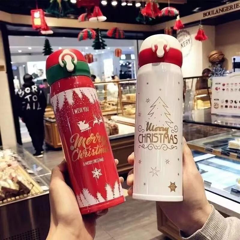 304 Stainless Steel Christmas and New Year Gift Bouncing Insulated Cup, Creative Water Cup, Internet Famous Minimalist Cup L
