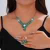 European & American High-Design Vintage Floral Necklace & Earrings Bridal Set