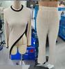 2025 Spring/Summer Women's Color-Block Long-Sleeve T-Shirt & Patchwork Pants Set
