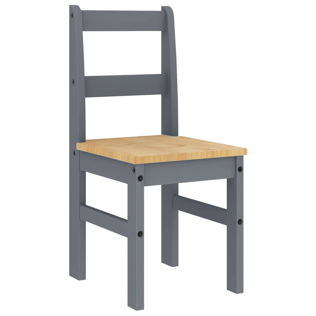 4 Piece Dining Set PANAMA Gray Solid Pine Wood