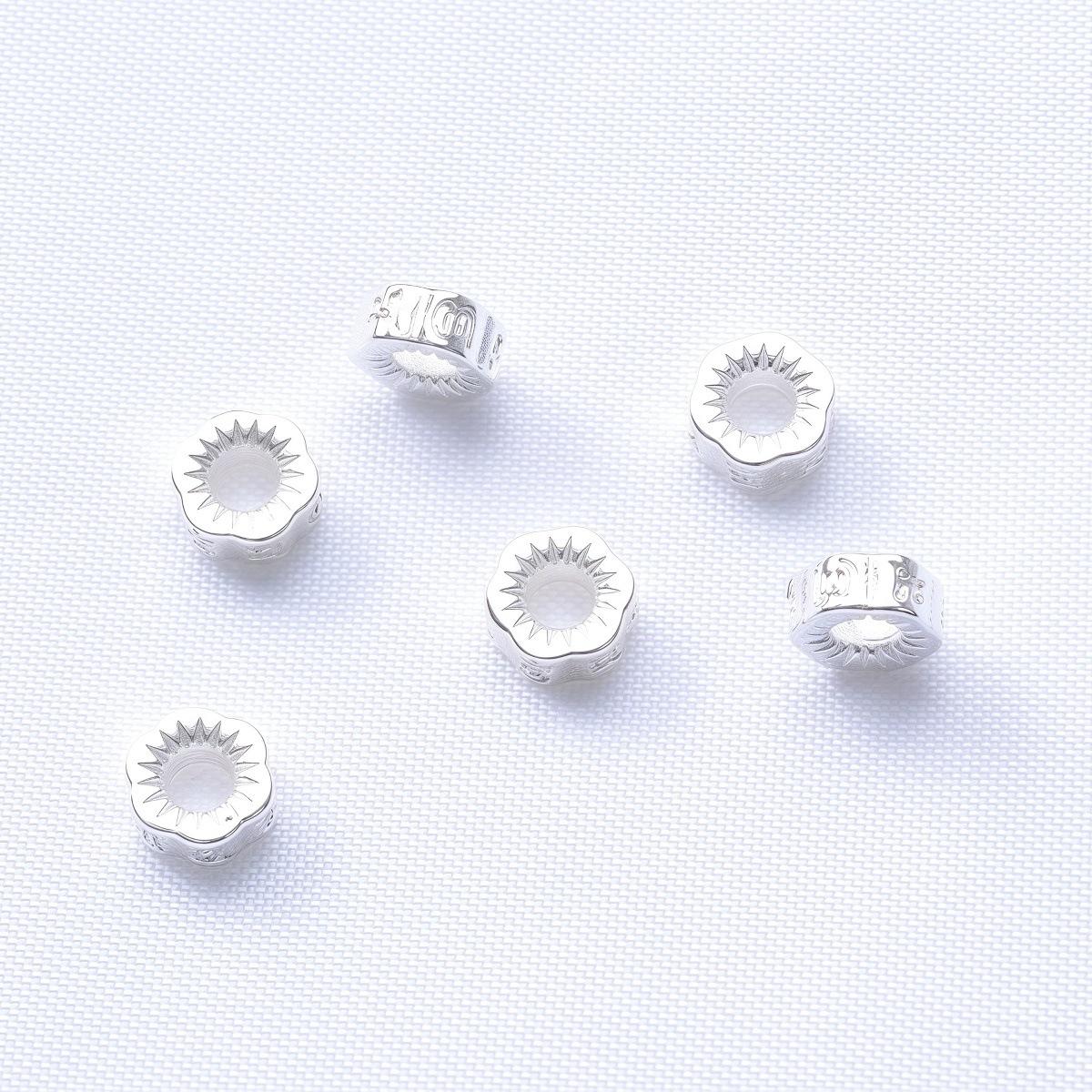 Gold-Plated Six-Character Mantra Flower Spacer Beads for DIY Jewelry