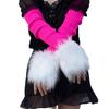 Damen Einfarbig Kunstpelz Handgelenkstulpen Winter Pelzig Bänder Armstulpe Handgelenk Slap On Stulpen Armstulpe Plüsch Verdicken