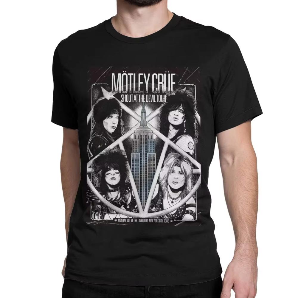 Men Women Motleys Girls Music Cotton T Shirt Crue Metal Band Cotton Clothes Leisure Short Sleeve Round Collar Tees Gift T-Shirts