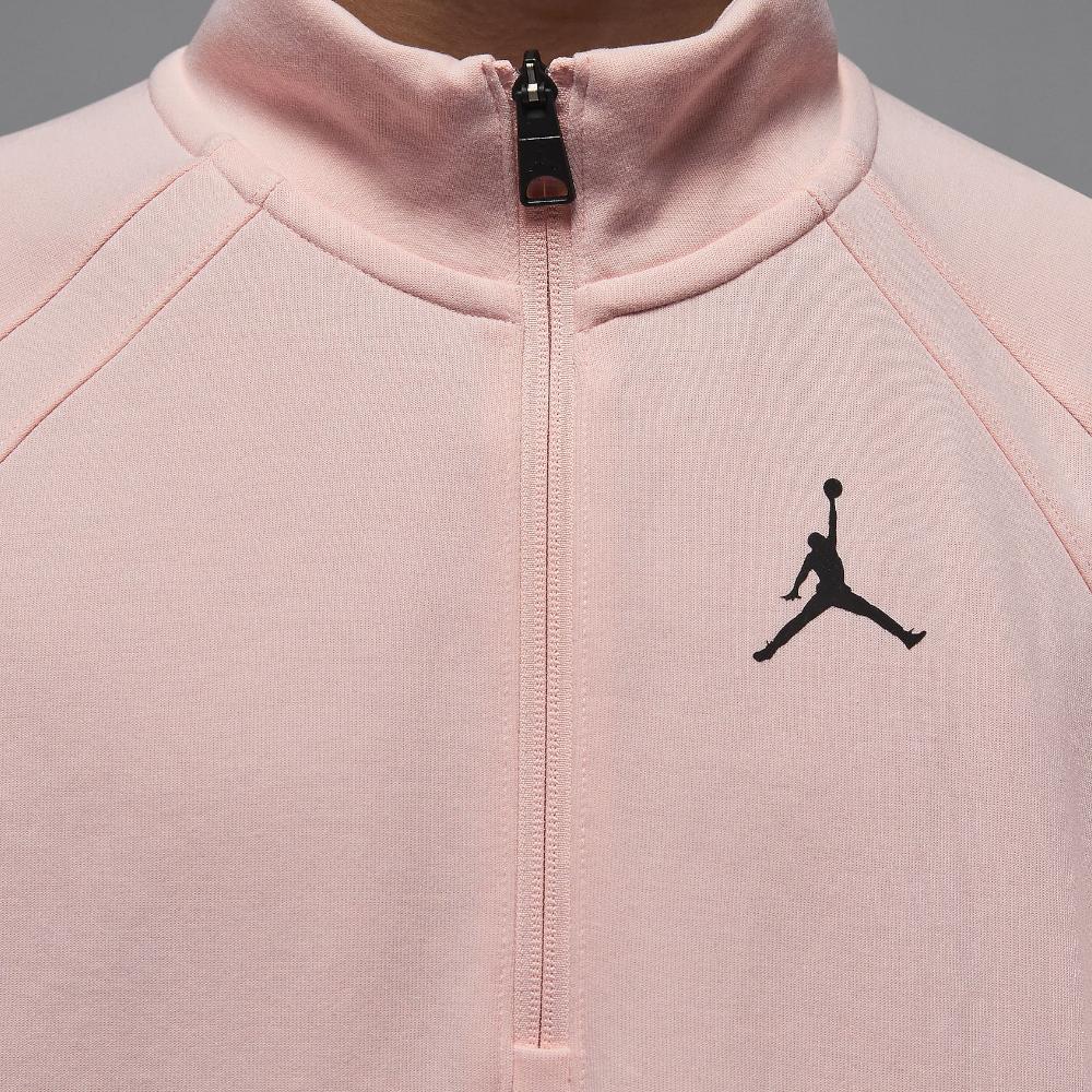 Jordan Sport Solid Color Stand Collar Half Zip Casual Quick Dry Long Sleeve T-Shirt Men Tops Legendary-Pink FB7564-622