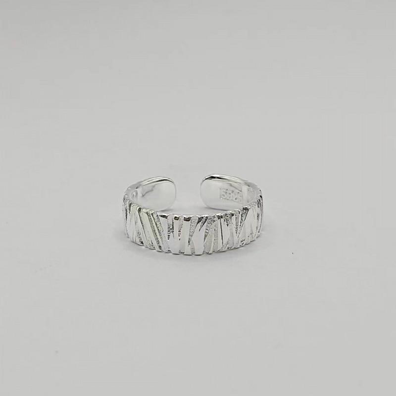 Handcrafted Adjustable Couple Rings Set Geometric Minimalist Vintage Style Unisex Plated Opening Band Men Women