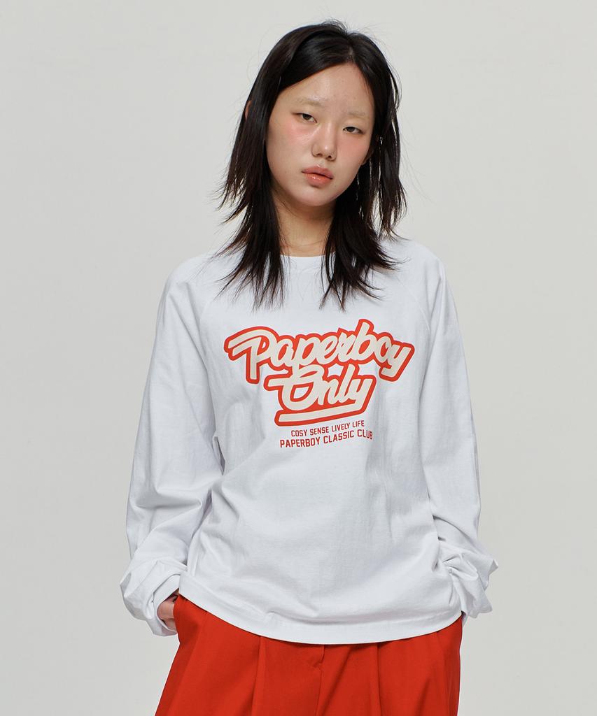 PAPERBOY Only Raglan Oversized Long Sleeve - White & Navy