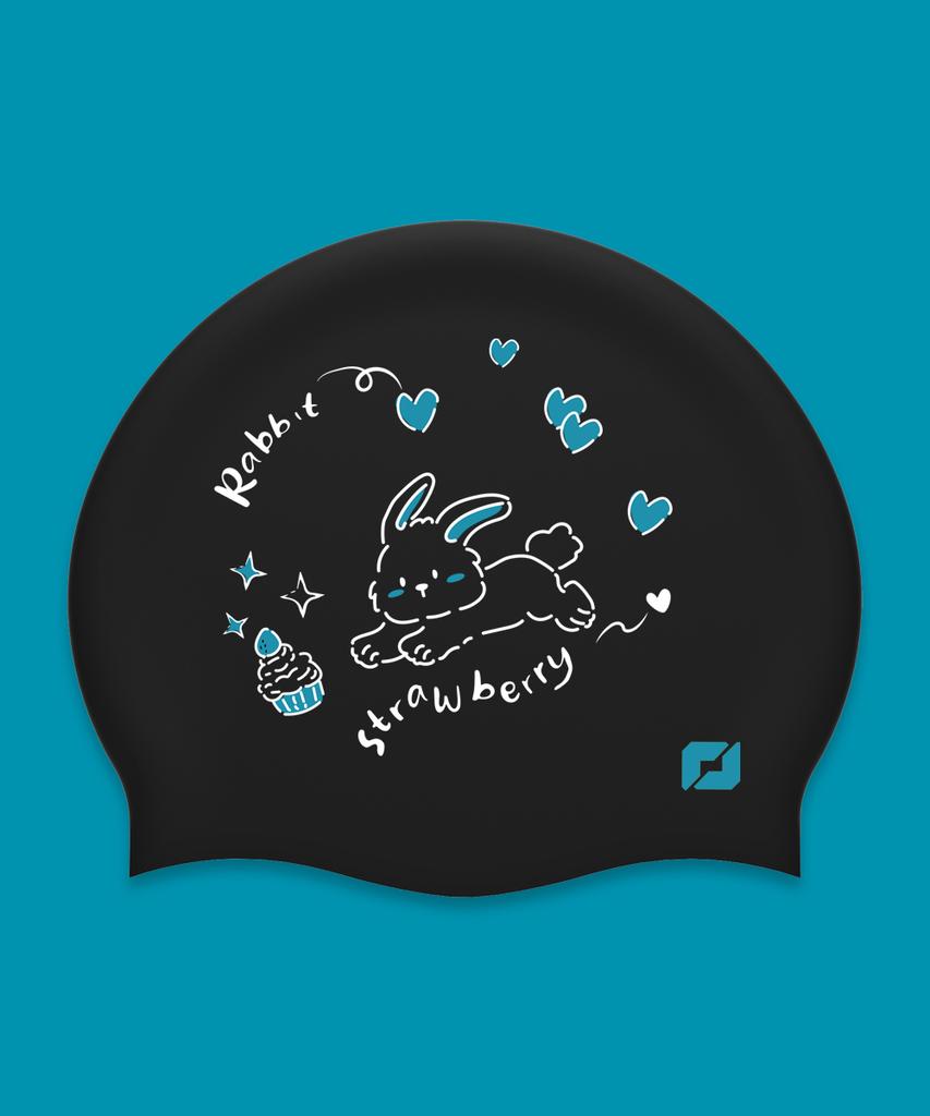 Tieseunain Bunny Bliss Silicone Swim Cap Black