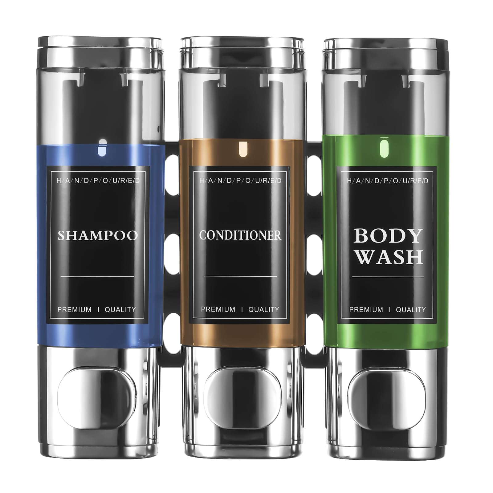 

Диспенсер для шампуня TranRantic, диспенсер для мыла, настенный диспенсер для жидкого мыла, диспенсер для шампуня без сверления, подходит для рук 300 мл3