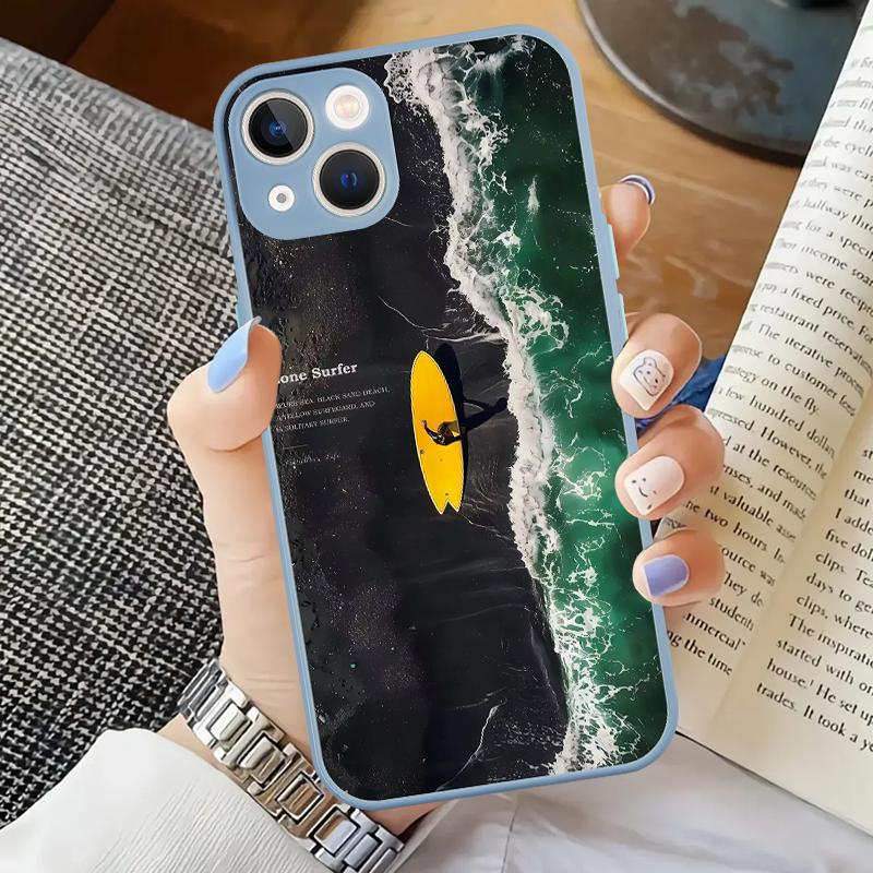 INS Lone Surfer Mobile Phone Case For iPhone 16 15 11 12 14 13 Pro Max Mini X Xs XSMax XR 7 8 Plus SE4 16e Silica Covers Fundas