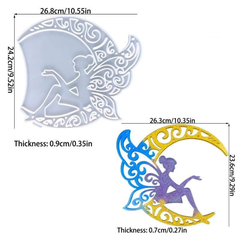 Silicone Wall Hanging Molds Epoxy Resin Craft Molds Moon Butterfly Girl Theme Home Decors Crafting Supplies for Crafting