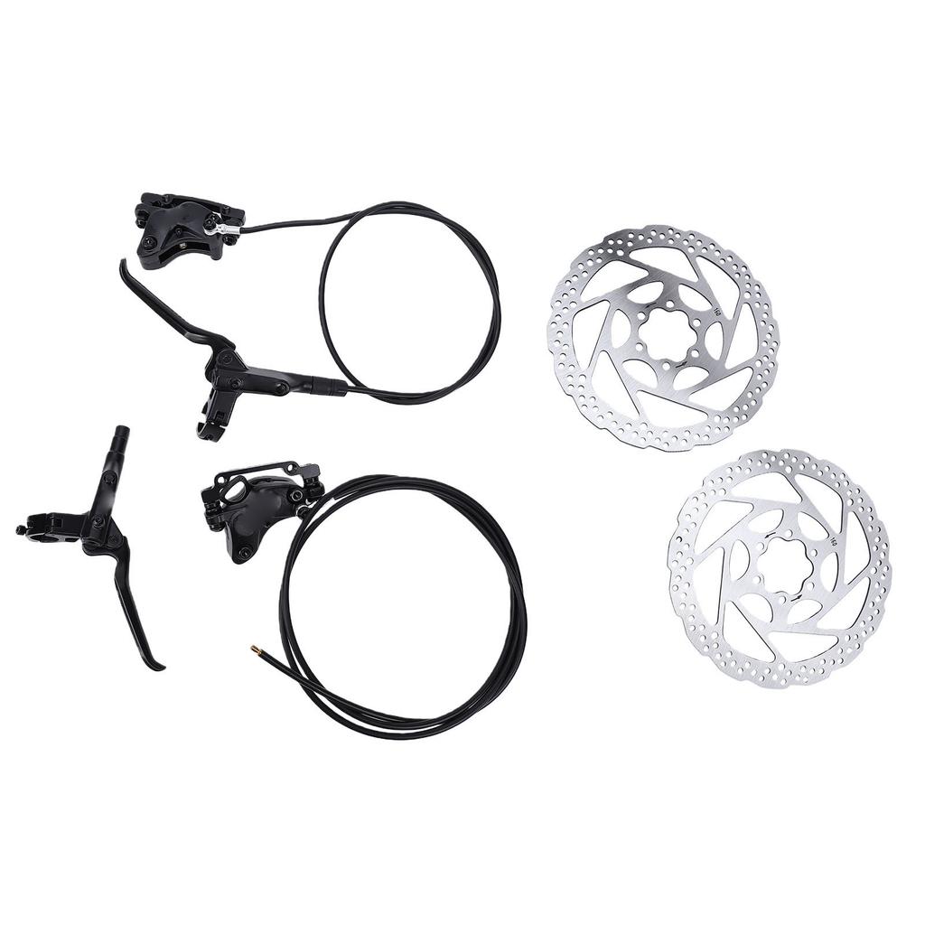 4 Piston Mountain Bike Hydraulic Disc Brake Kit Aluminum Alloy Bike Disc Brake Set with 160mm Rotors