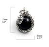 SnakeReptile Pendant, Sterling Silver 925, Onyx, Black Onyx