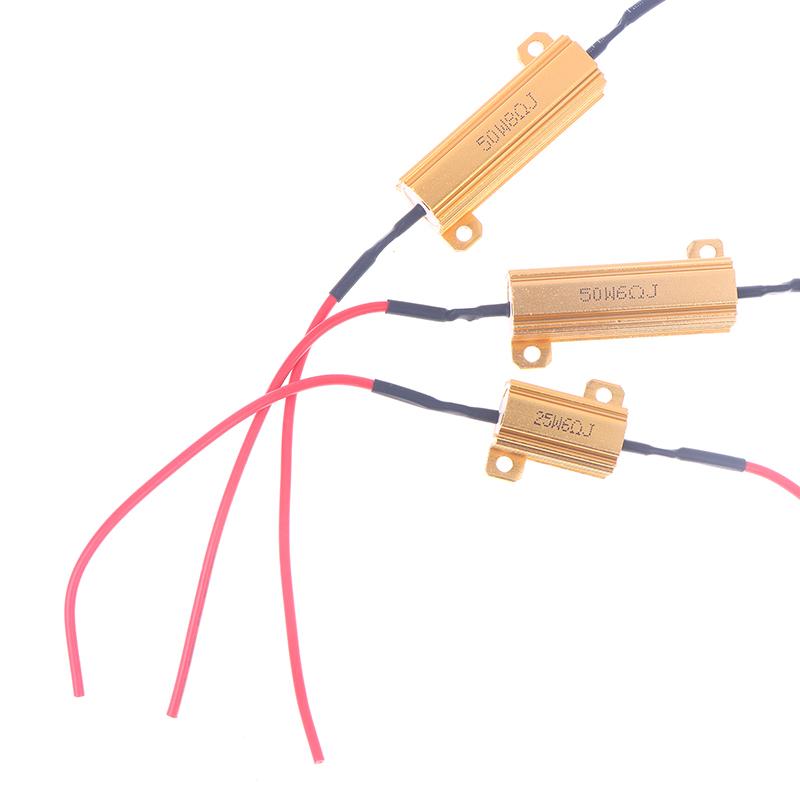 2Sets Car LED Canbus Decoder - 10/25/50W 6/8/25/39Ohm Load Resistors for Auto Turn Signal Lantern & License Plate Lamp