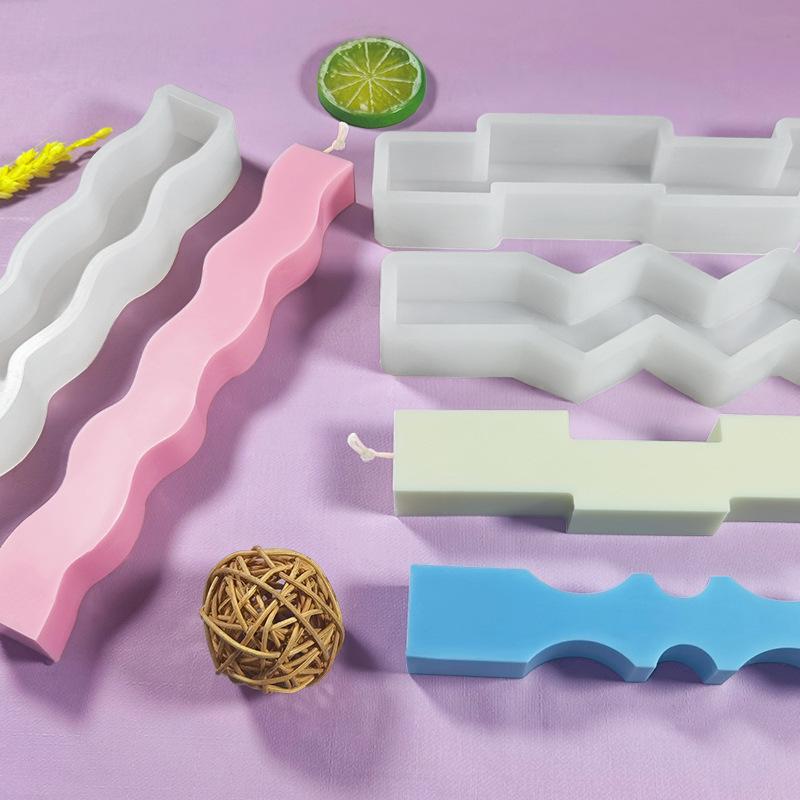 12 Hole Waveform Stick Silicone Mold Handmade Chocolate Cheese Stick Candle Soap Resin Mold Cake Baking Decoration