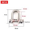 304 Stainless Steel D-Type Safety Shackle U-Type Lifting Eye Bolt with Nut, American Style.