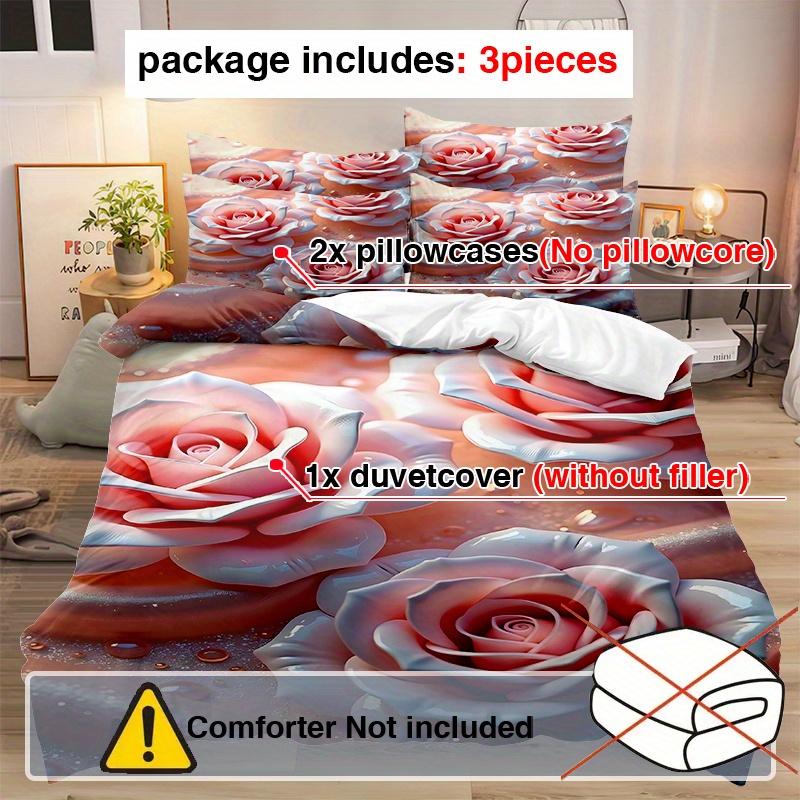 3Pcs Bedding Set 3D Printed Down Comforter Cover Set 1Pc Down Comforter Cover 2Pcs Pillowcases Without Core Ultra-Soft