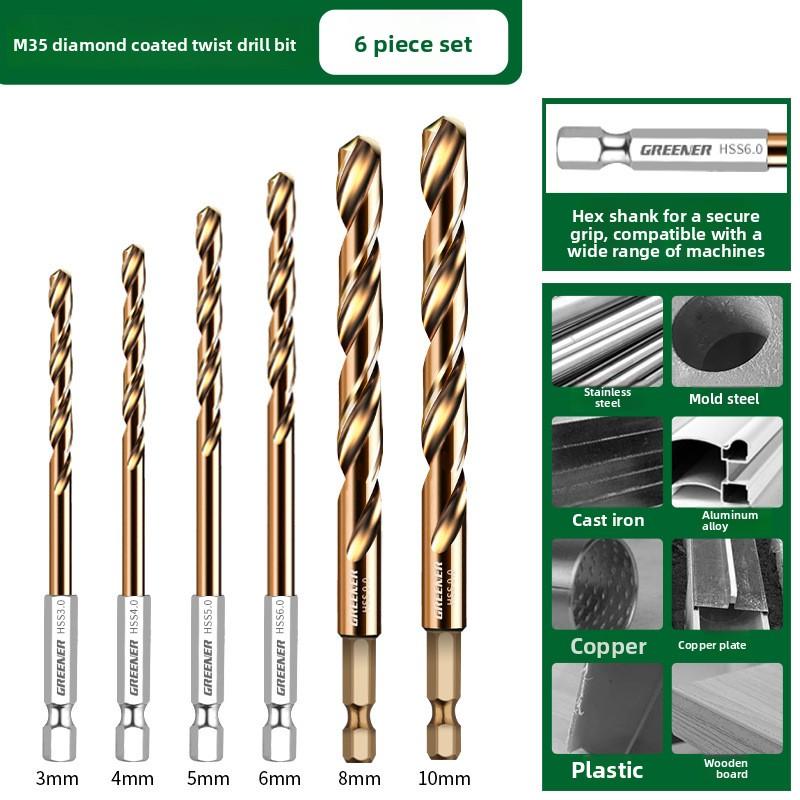 1-13mm Cobalt HSS Twist Drill Bit Straight Shank Hex Carbide Tip for Metal Stainless Steel Iron 304 Drilling