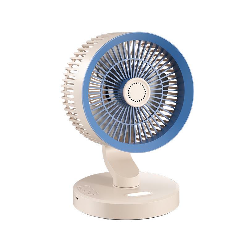 Silent Wall-Mounted & Desktop Air Circulation Fan with Night Light Rechargeable - Remote Control небесно-голубой