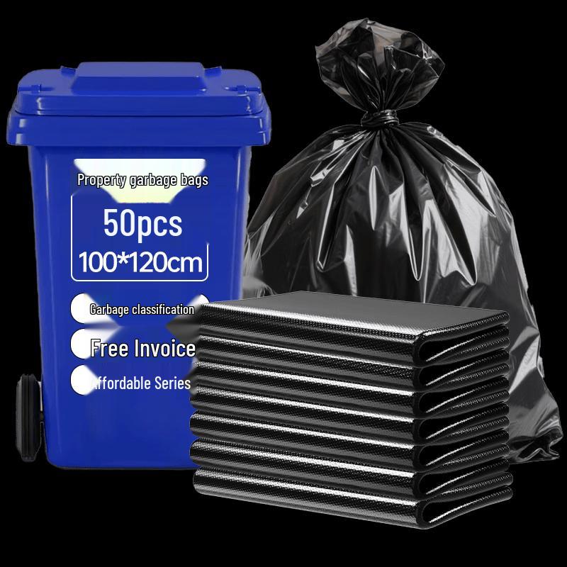 Huahao Large Black Heavy-Duty Degradable Trash Bags