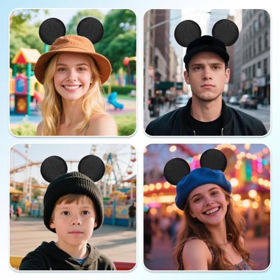 1/2/3 Pairs Baseball Cap Magnetic Mouse Ear Theme Park Halloween Cosplay Christmas Parties Trucker Hats Hoodies Magnetic Mice Ear Hat Decoration