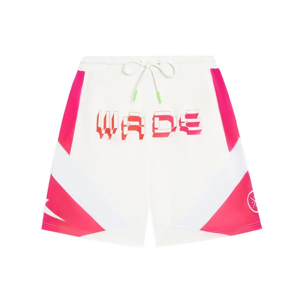 Li-Ning Wade Series Contrast 3D Letter Print Sports Casual Shorts Men Bottoms White AAPS137-1
