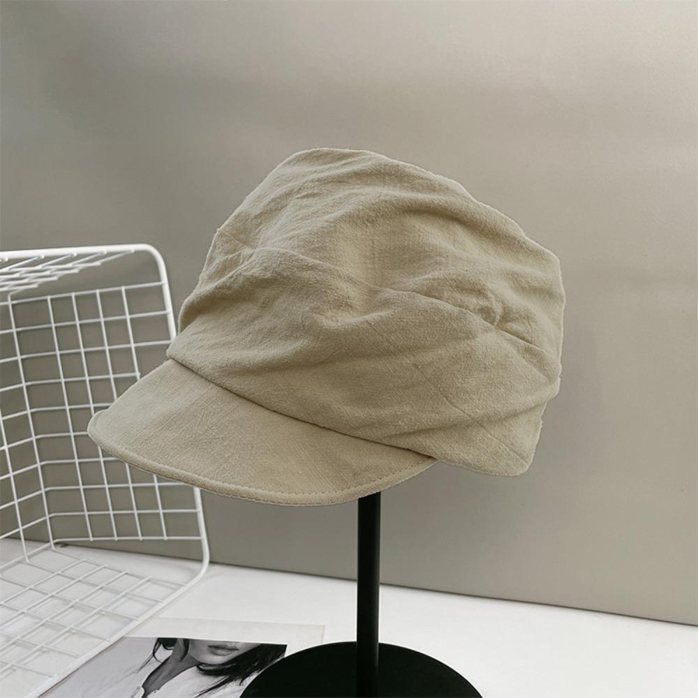 Pleated Newsboy Hats Japanese Peaked Caps Korean Linen Berets  Streetwear