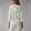 Women's Hooded Knit Cardigan Color Loose Fit Lightweight Outerwear Top for Casual Everyday Wear