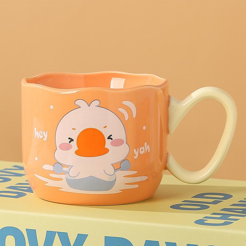 Creative Cute Goose Ceramic Cup High Value Mug with Handle Cup Cartoon Animal Student Drinking Water Cup