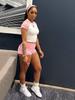 European-American Street Style Color Block Raglan T-shirt & High Waist Shorts Set - 2026 Hot Girl Casual Wear
