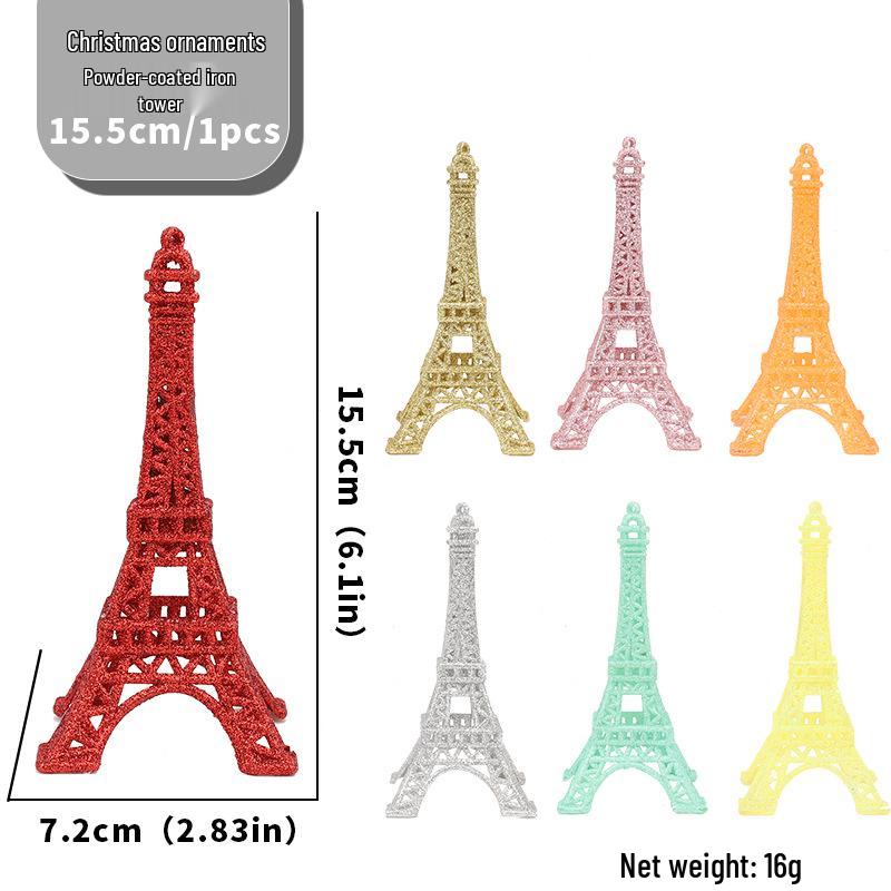 Glitter Eiffel Tower Ornament: Creative Christmas Display Prop