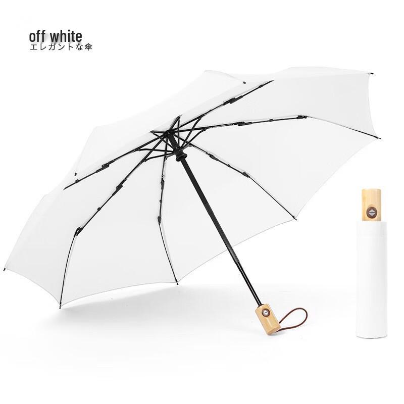 Nan Qiao Automatic Wooden Handle 3-Fold Umbrella