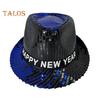 Paillettenhut, Happy New Year, Jazzhut, Vintage-Cowboy-Stil, Party-Club, Foto-Requisite, glitzernder Fedora, Kopfbedeckung für Erwachsene für Cosplays, Feiertage, Karneval