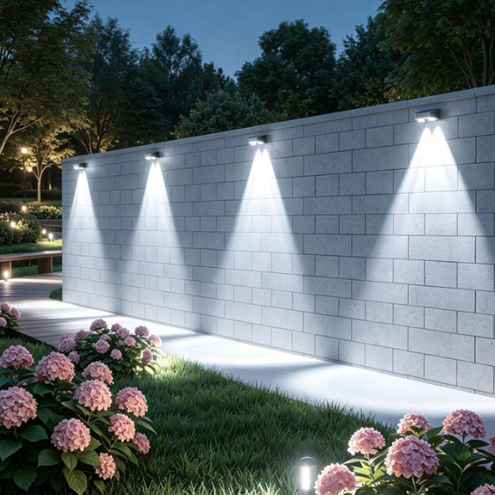 Waterproof RGB Wall Light Wall-Mounted Solar Ambient Lighting Wall Lamp Exterior House Decor