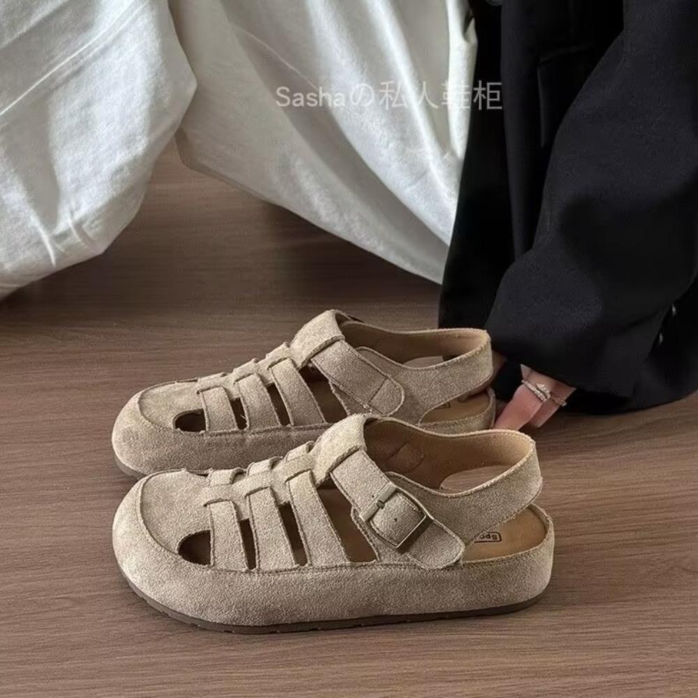 

Fashion Fashion Retro Women Shoes Summer New Round Flat Shoes Comfor Versatile Women s Sandals Soft Sole Non Slip Flat Sandals 35