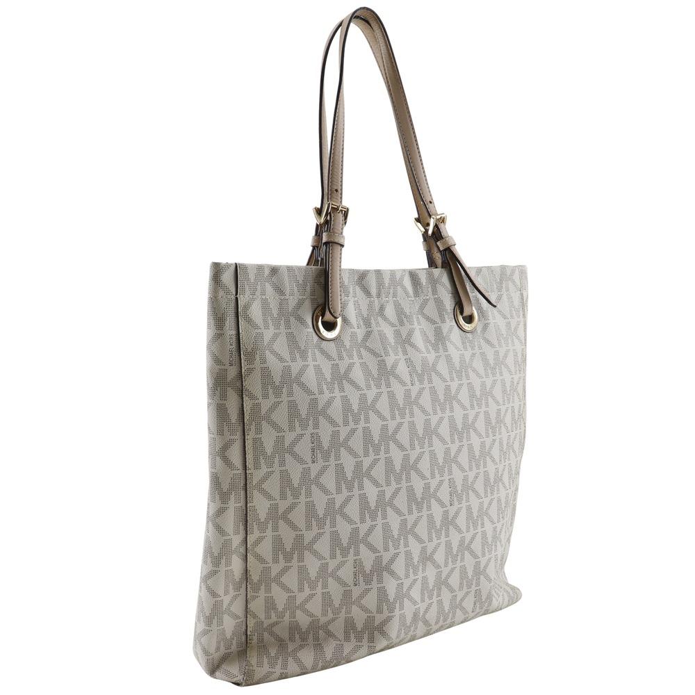 Michael Kors MK Signature Tragetasche offwhite PVC Damen Gebraucht