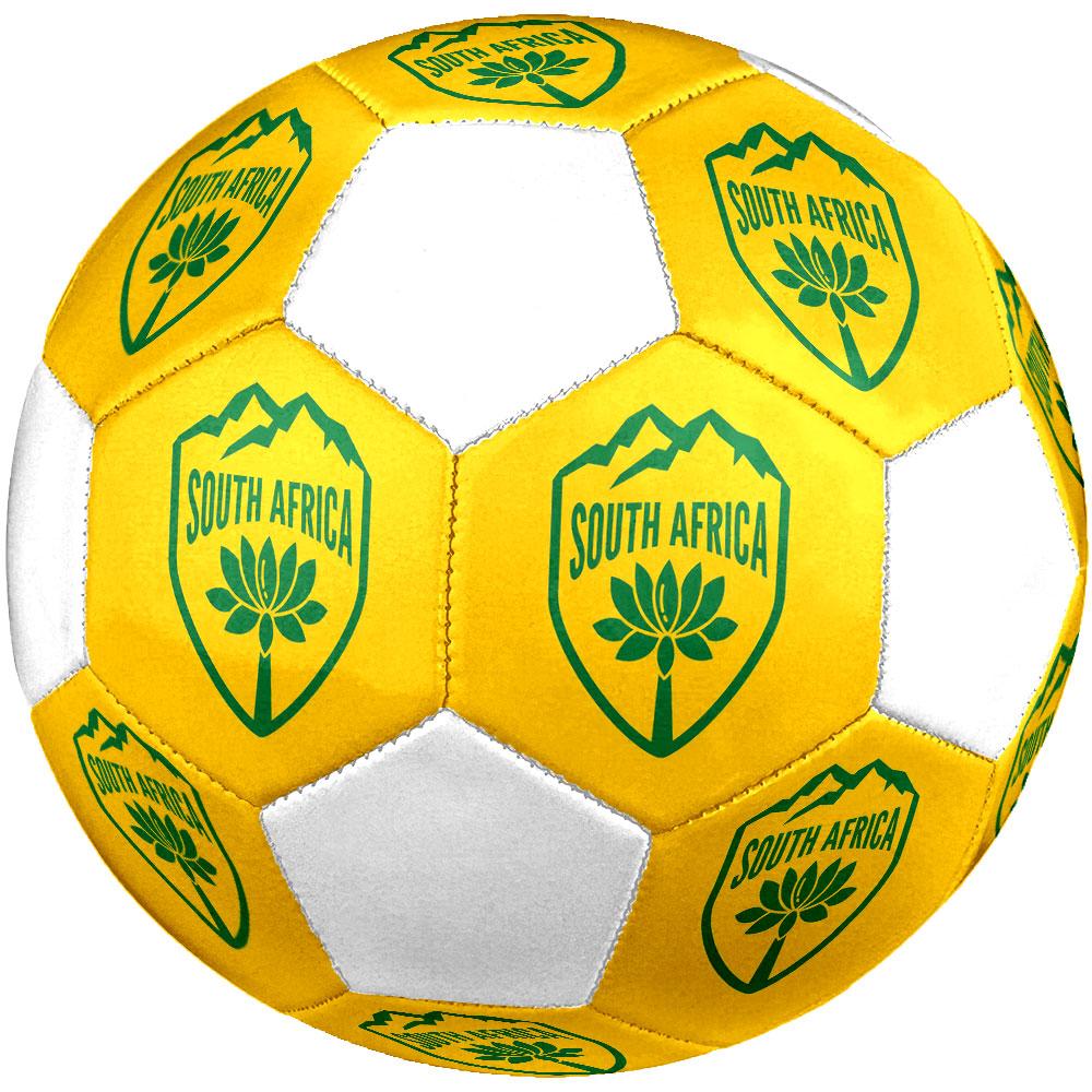 South Africa National Football Size 5 Soccer Ball, Machine-Stitched PVC, Durable & High Bounce, All Ages Fit, Fan Merchandise, Matches & Outdoor Use.