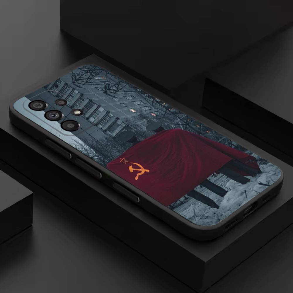 

Red Soviet Union USSR Flag For Samsung S 26,25,24,23,22,30,21,10,9,Ultra,Plus,Lite,FE,4,5G Black Soft Case Phone Case SamsungS26