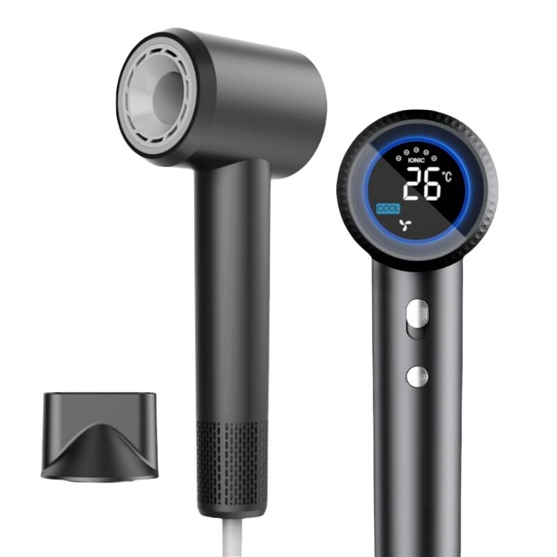 1600W High‑Speed Hair Dryer Digital Display NTC Constant Temp 6‑Gear Hot‑Cold Cycle Double Overheat Protection Magnetic Nozzle for Home Salon
