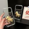 Gold Foil Epoxy Rich Pony Compatible with iPhone 17 Apple 16 Pro Max 3D 14/15 Transparent Case New Model