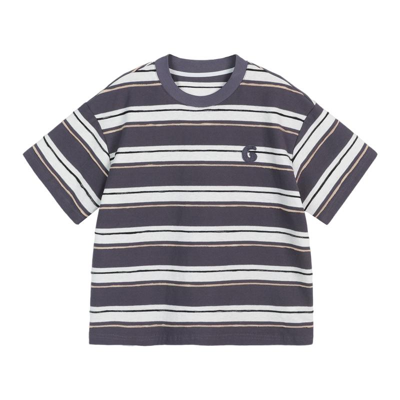 LUSON Boys' Striped Short Sleeve T-Shirt